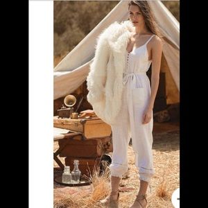 Spell Milla white jumpsuit with belt medium NWT